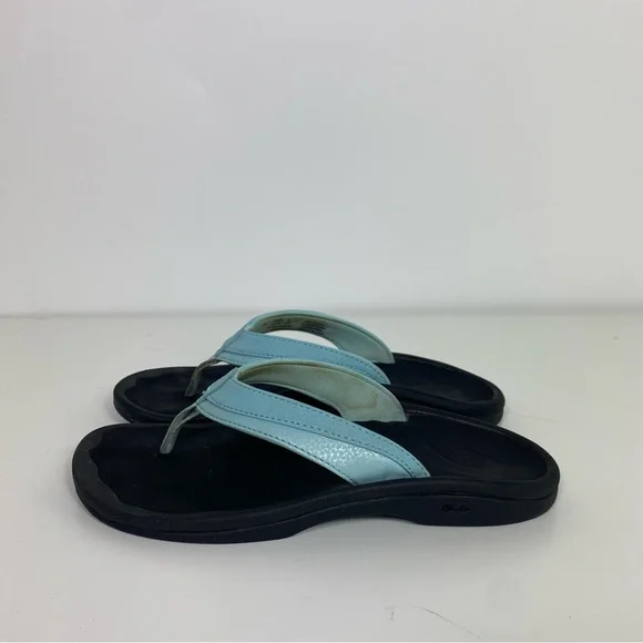 Olukai flip flops women’s size 6 blue and black Ohana Flip-Flops - Picture 3 of 6